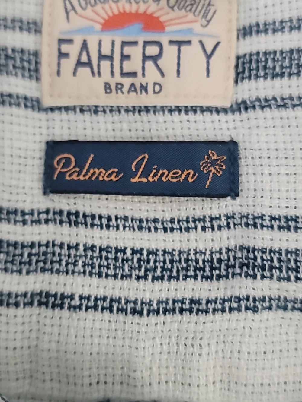 Faherty Short-Sleeve Palma Linen Camp Shirt - Ryecroft Valley Stripe